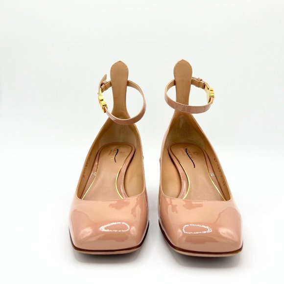 Valentino Garavani Patent Leather Ankle Strap Pumps w Valentino VLOGO Charm - Picture 3 of 11